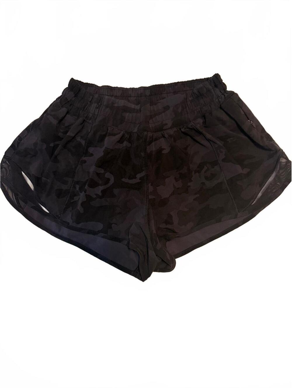 Lululemon Women's Size 8 Reg Black Camo Athletic Shorts